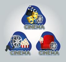 Cinema festival icon set vector design