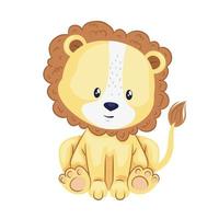 cute lion animal vector