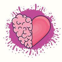 brain and heart design vector