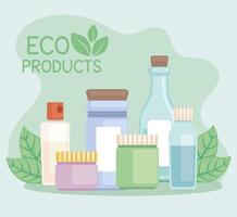 eco cosmetics products vector