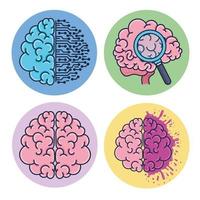 set of brains humans vector