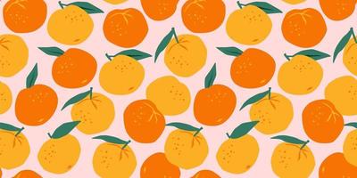 Vector seamless pattern with mandarins.