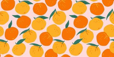 Vector seamless pattern with mandarins.