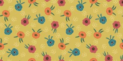 Folk floral seamless pattern. Modern abstract design vector