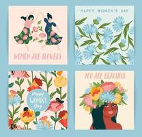 International Women s Day. Set of vector illustrations