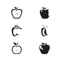 plantilla de logotipo de icono de diseño de ilustración de vector de manzana