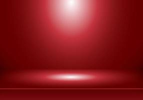 3D empty studio room show booth spotlight on red gradient background vector