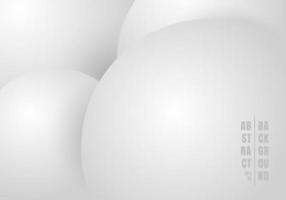 Abstract 3D circles white and gray color beautiful background. vector