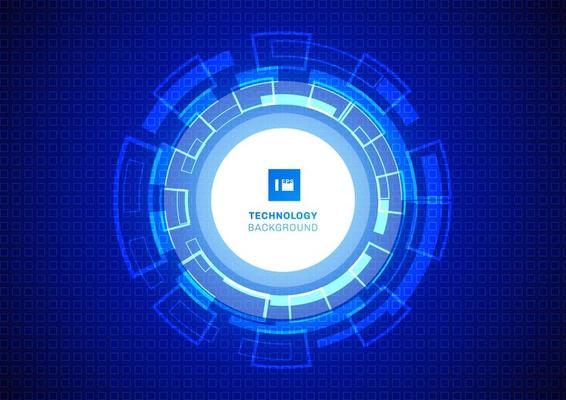 Abstract circle digital business technology blue background