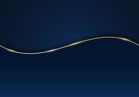 Abstract diagonal lines dark blue background with golden wave line vector