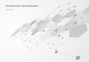 Resumen perspectiva gris hexágonos patrón molécula fondo blanco. vector