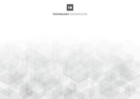 Abstract gray hexagons pattern white background technology vector