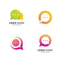 Bubble chat message logo template vector