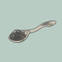 Hand drawn retro a tea spoons vintage engraving style vector