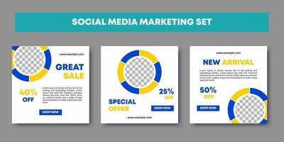 Social media feed editable template vector