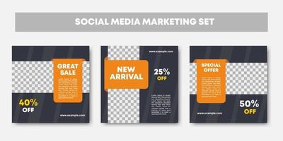 Social media feed editable template vector