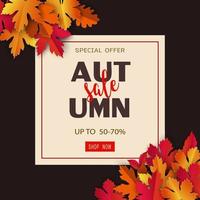 Autumn or Fall sale banner background,for shopping online,website vector