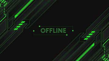 New green gaming background with geometrical shapes offline banner vector