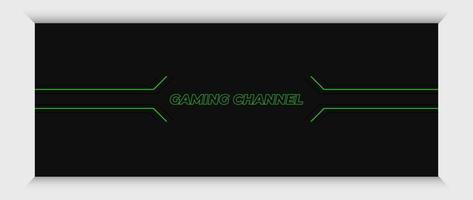 futuristic green and black gaming banner and cover design template vector