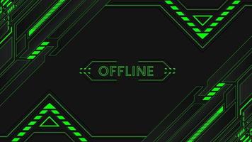 New green gaming background with geometrical shapes offline banner vector