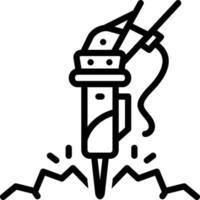 Line icon for rock breaker vector