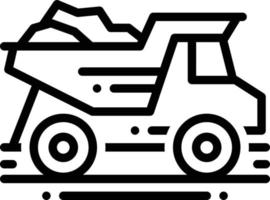 Line icon for dump truck vector