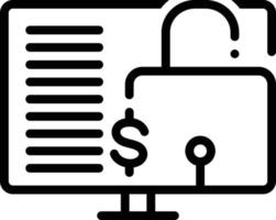 Line icon for financial data protection vector