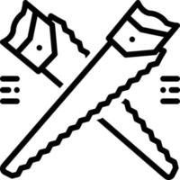 Line icon for hand saw vector