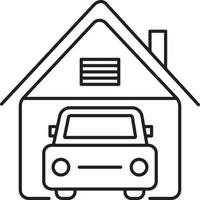 Line icon for garage vector