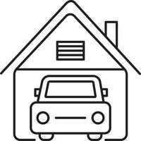 Line icon for garage vector