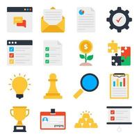 Pack of Project Management Flat Icons vector