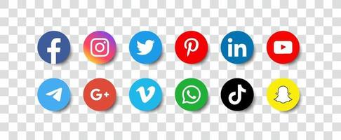 Social Media Contact Editorial Icons for web vector
