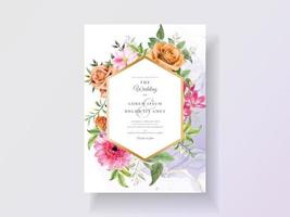 invitaciones de boda de acuarela abstracta y floral vector
