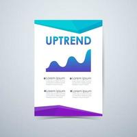 Stock uptrend infographic. Report, Brochures Cover Template Layout vector