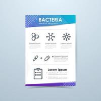 infografía médica de bacterias, diseño de plantilla de cubierta de folletos vector