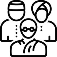 Line icon for multicultural vector