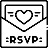 icono de línea para rsvp vector