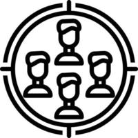 Line icon for target audience vector