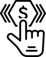 Line icon for pay per click vector