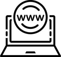 icono de línea para la gestión de presencia online vector