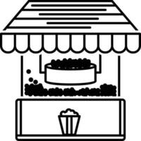 Line icon for pop corn machine vector