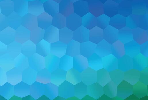 plantilla de vector azul claro, verde en estilo hexagonal.
