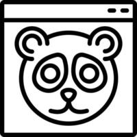 icono de línea para google panda vector