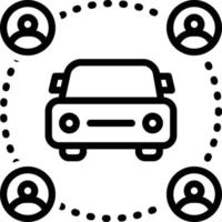 icono de línea para carsharing vector