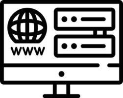 icono de línea para alojamiento web vector