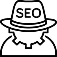 icono de línea para seo blackhat vector