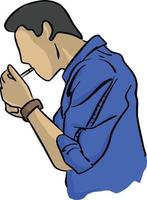 man lighting up cigarette vector illustration sketch