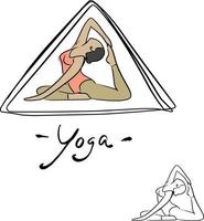 woman yoga poses in triangle vector illustration