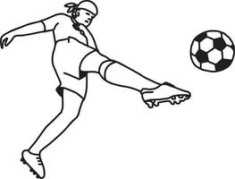 football soccer player in action - vector illustration sketch