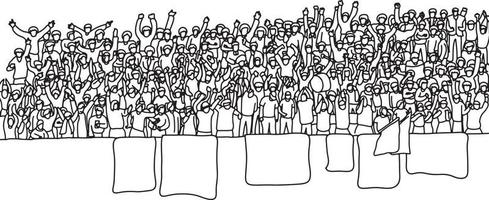 People cheering at stadium vector illustration